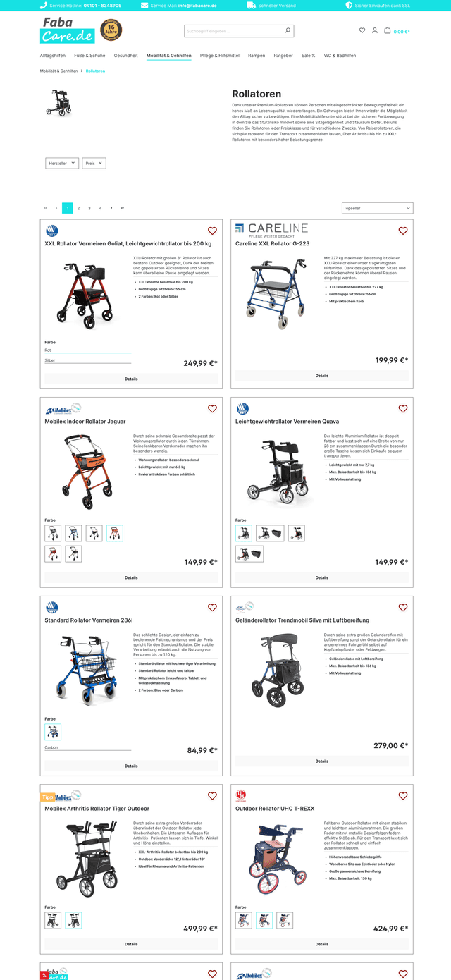 Fabacare Online-Shop